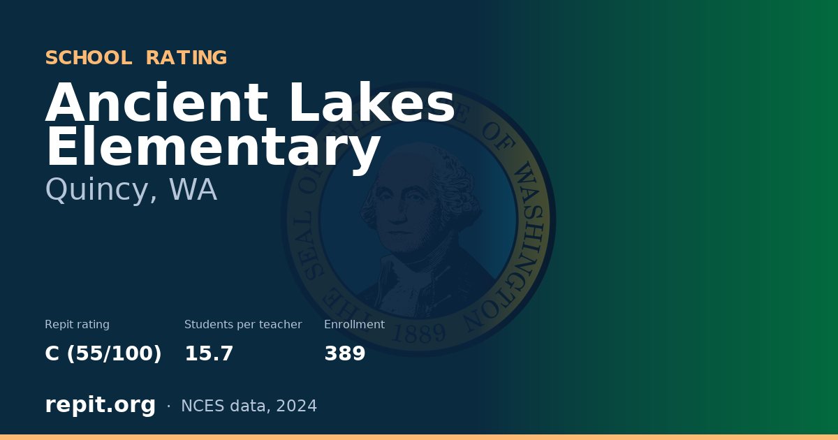 Ancient Lakes Elementary, Quincy, WA — Repit school rating C (55/100)