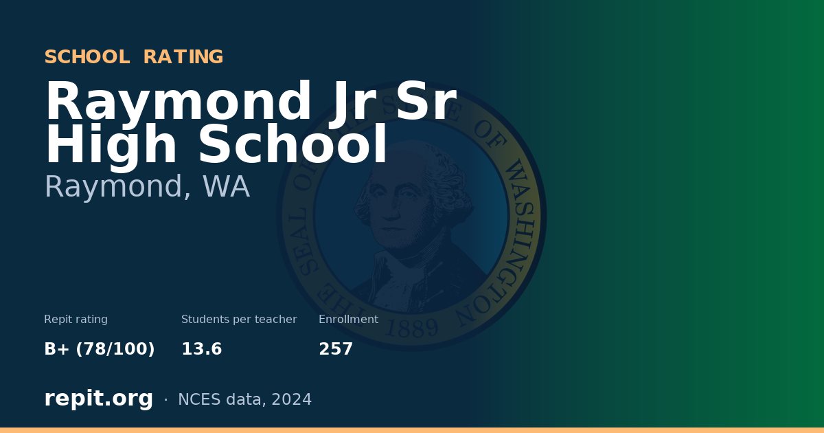 Raymond Jr Sr High School, Raymond, WA — Repit school rating B+ (78/100)
