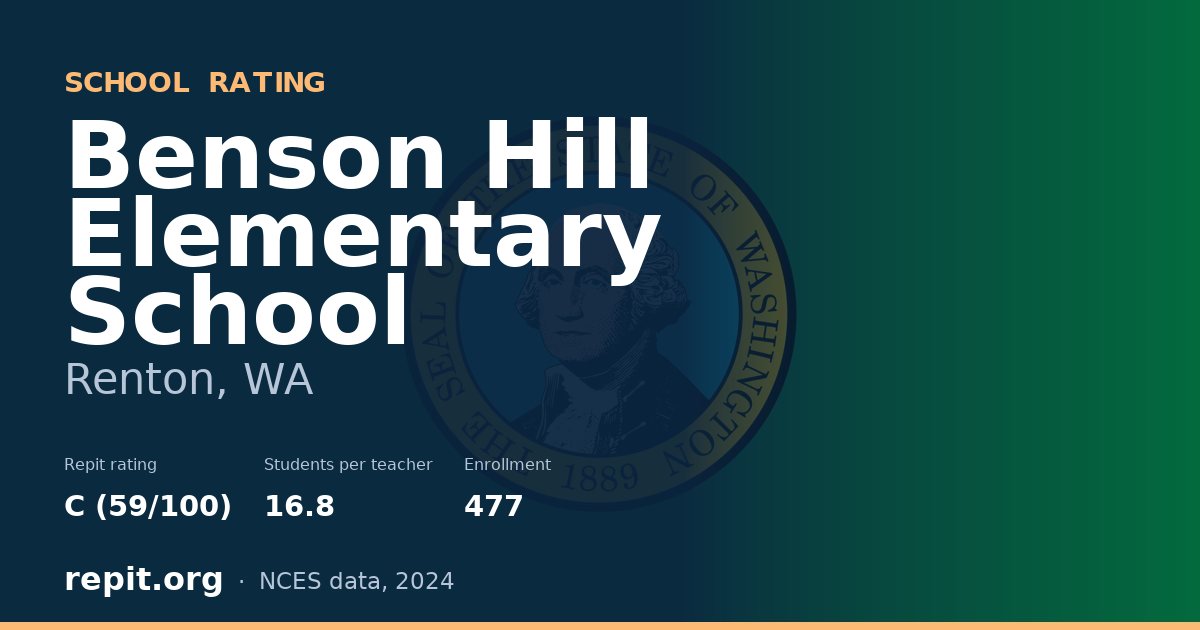 Benson Hill Elementary School, Renton, WA — Repit school rating C (59/100)
