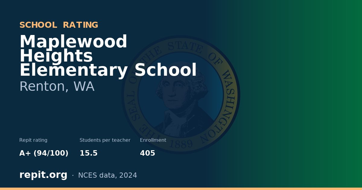 Maplewood Heights Elementary School, Renton, WA — Repit school rating A+ (94/100)