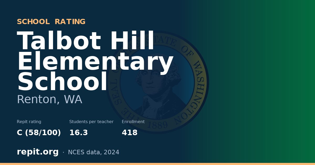Talbot Hill Elementary School, Renton, WA — Repit school rating C (58/100)
