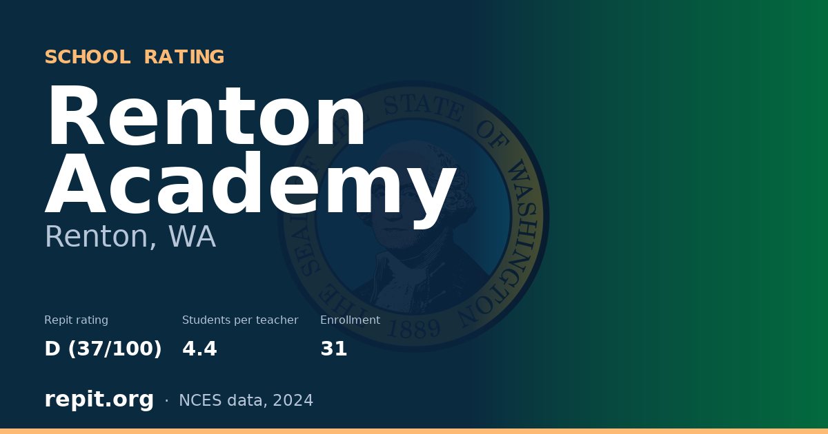 Renton Academy, Renton, WA — Repit school rating D (37/100)