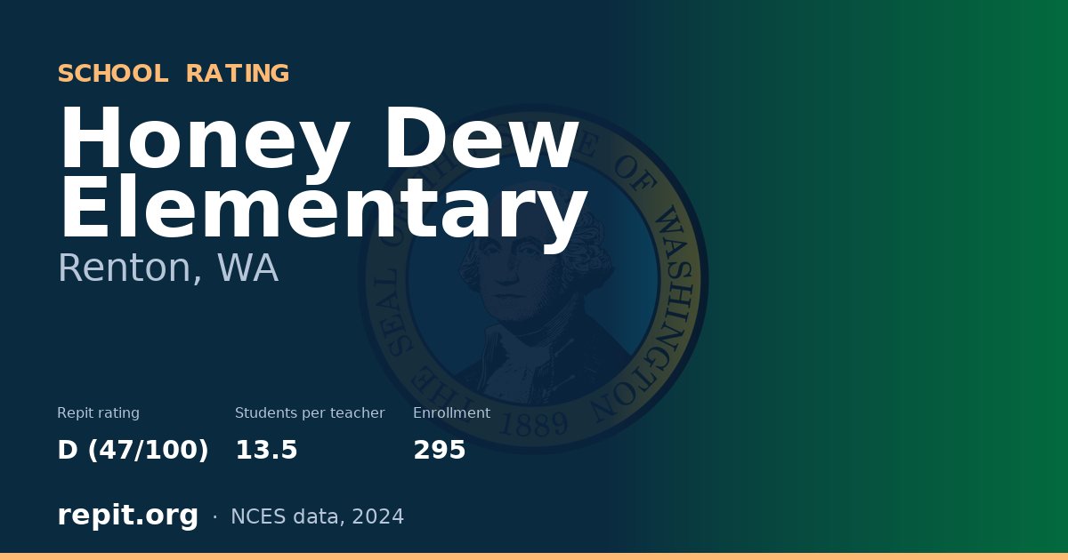 Honey Dew Elementary, Renton, WA — Repit school rating D (47/100)