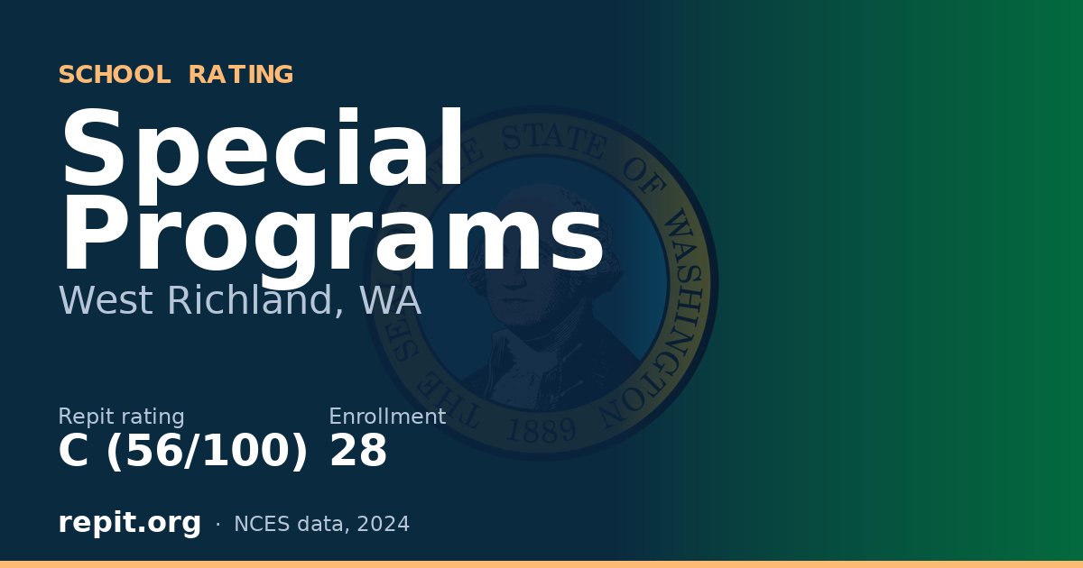 Special Programs, West Richland, WA — Repit school rating C (56/100)