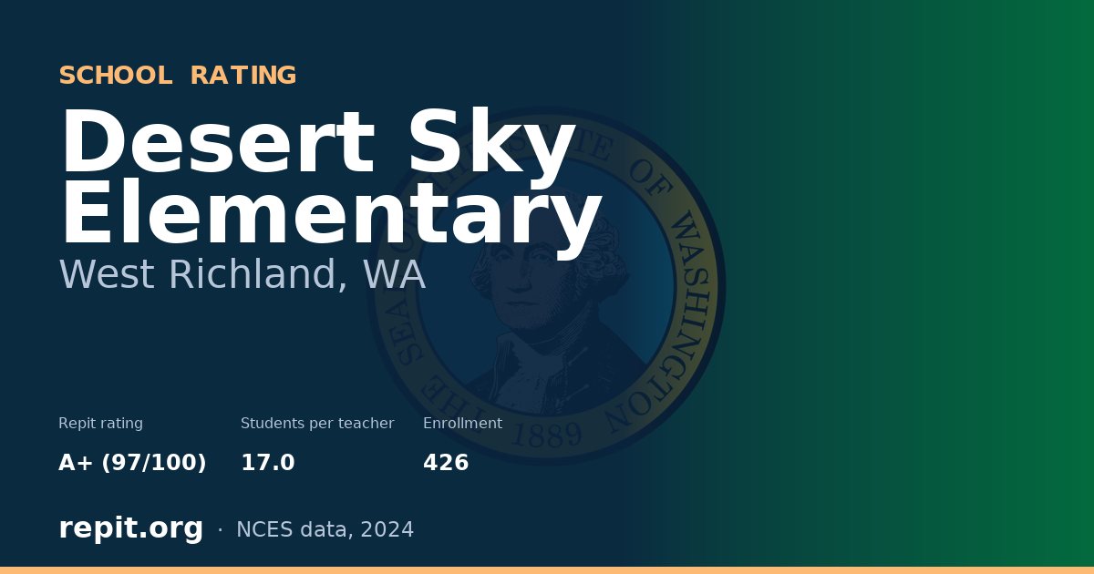 Desert Sky Elementary, West Richland, WA — Repit school rating A+ (97/100)