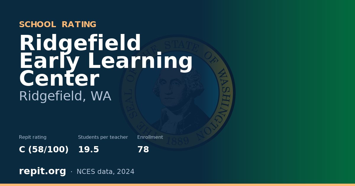 Ridgefield Early Learning Center, Ridgefield, WA — Repit school rating C (58/100)