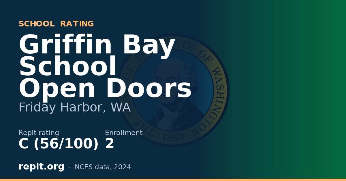 Griffin Bay School Open Doors, Friday Harbor, WA — Repit school rating C (56/100)