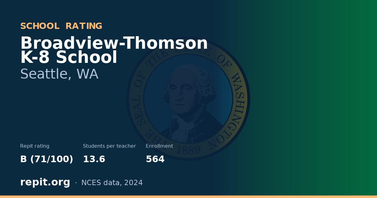 Broadview-Thomson K-8 School, Seattle, WA — Repit school rating B (71/100)