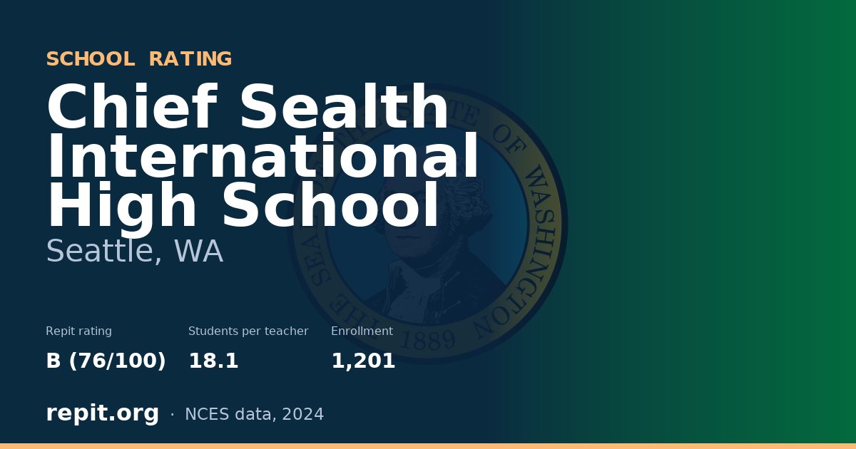 Chief Sealth International High School, Seattle, WA — Repit school rating B (76/100)