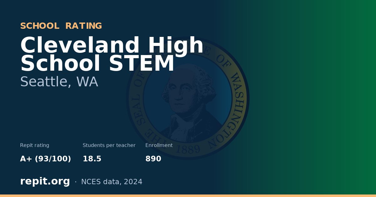 Cleveland High School STEM, Seattle, WA — Repit school rating A+ (93/100)