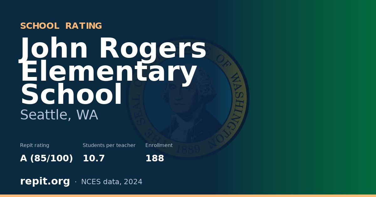 John Rogers Elementary School, Seattle, WA — Repit school rating A (85/100)