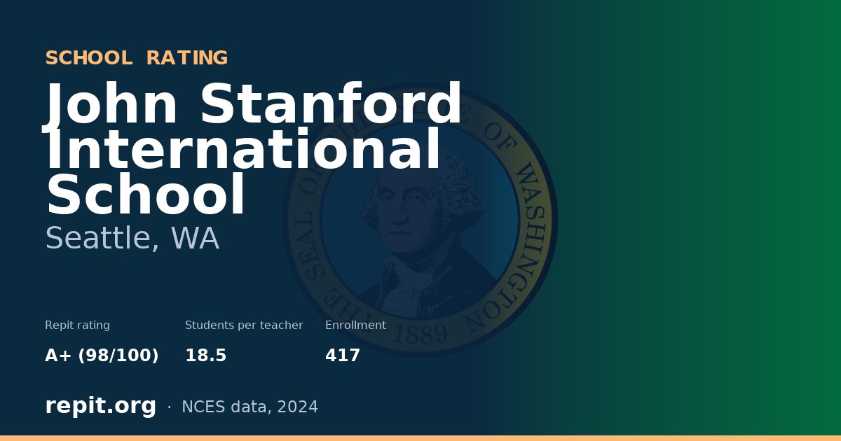 John Stanford International School, Seattle, WA — Repit school rating A+ (98/100)