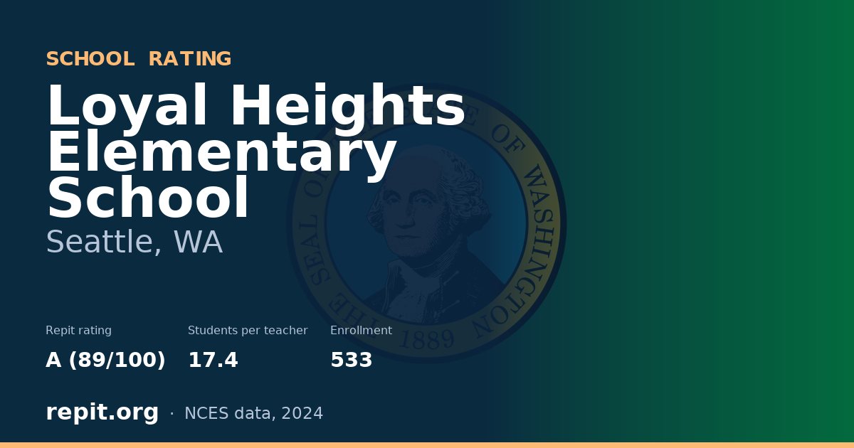 Loyal Heights Elementary School, Seattle, WA — Repit school rating A (89/100)