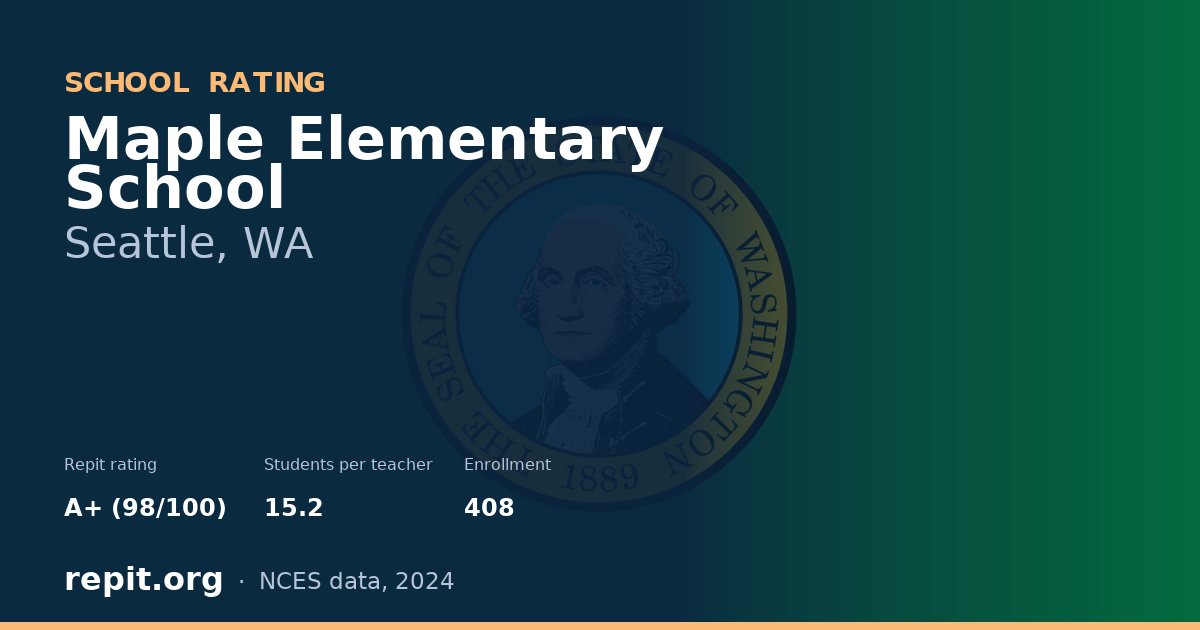 Maple Elementary School, Seattle, WA — Repit school rating A+ (98/100)