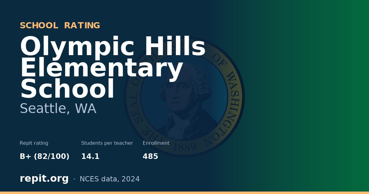 Olympic Hills Elementary School, Seattle, WA — Repit school rating B+ (82/100)