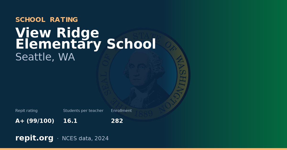 View Ridge Elementary School, Seattle, WA — Repit school rating A+ (99/100)
