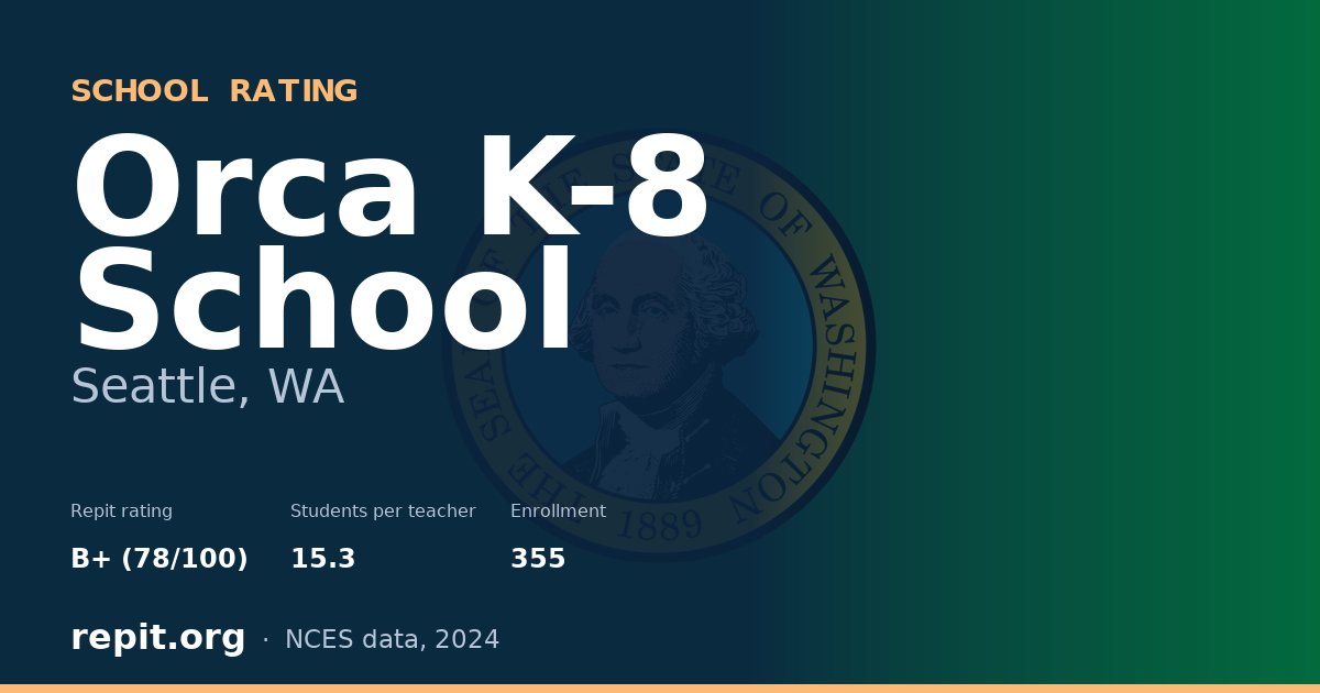 Orca K-8 School, Seattle, WA — Repit school rating B+ (78/100)