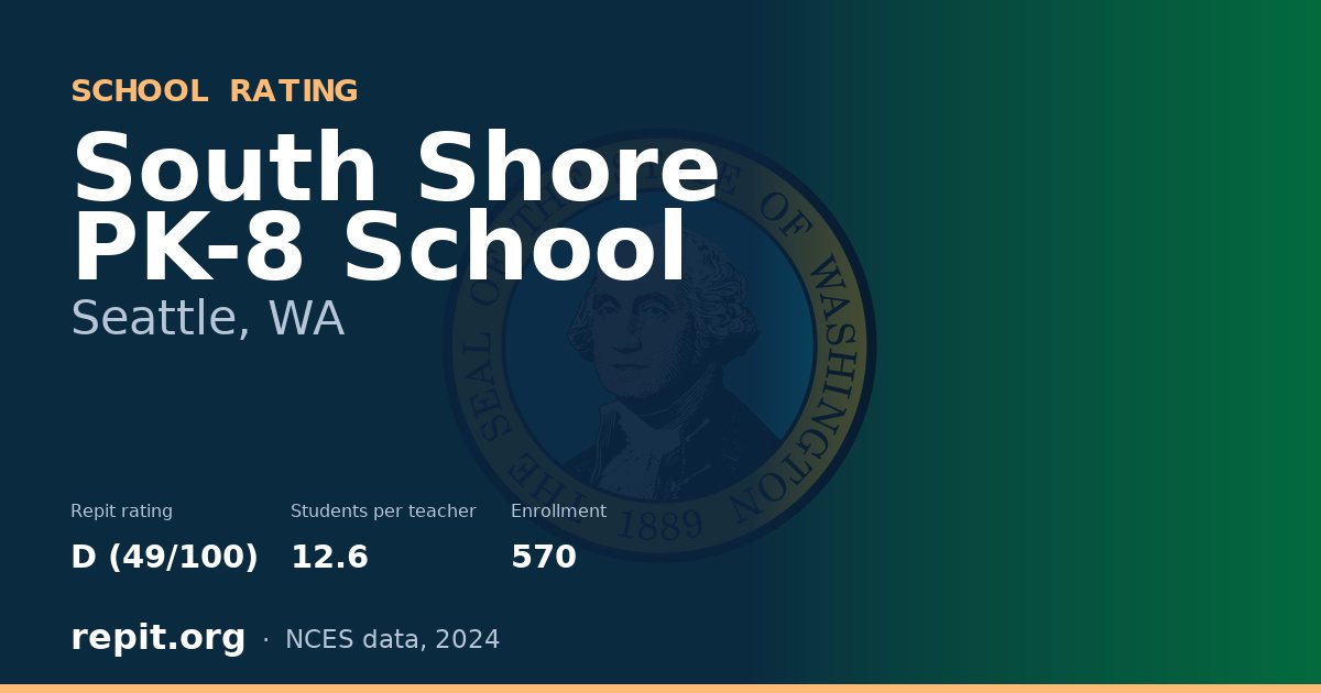 South Shore PK-8 School, Seattle, WA — Repit school rating D (49/100)