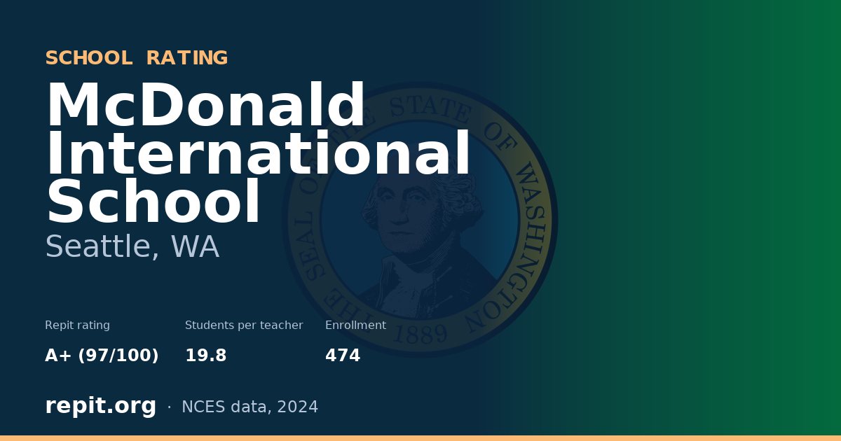 McDonald International School, Seattle, WA — Repit school rating A+ (97/100)