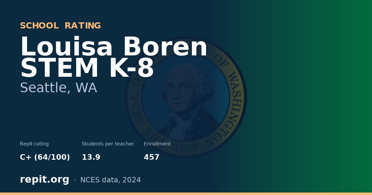 Louisa Boren STEM K-8, Seattle, WA — Repit school rating C+ (64/100)