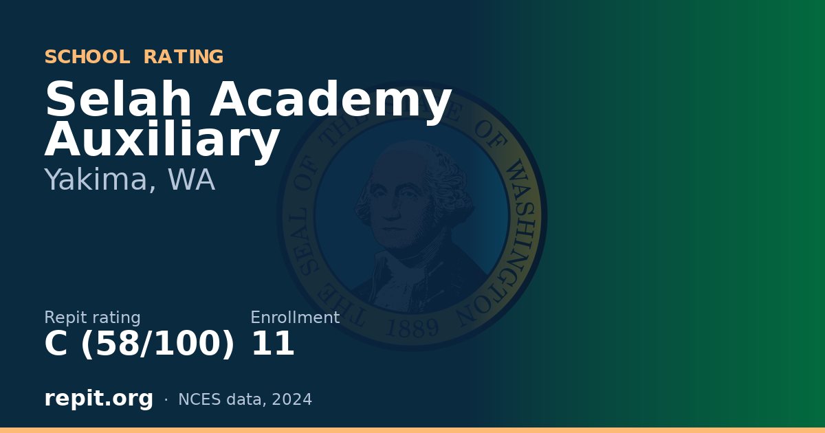 Selah Academy Auxiliary, Yakima, WA — Repit school rating C (58/100)
