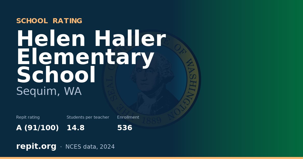 Helen Haller Elementary School, Sequim, WA — Repit school rating A (91/100)
