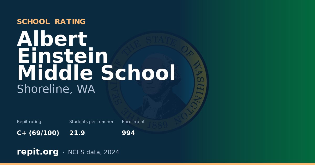 Albert Einstein Middle School, Shoreline, WA — Repit school rating C+ (69/100)