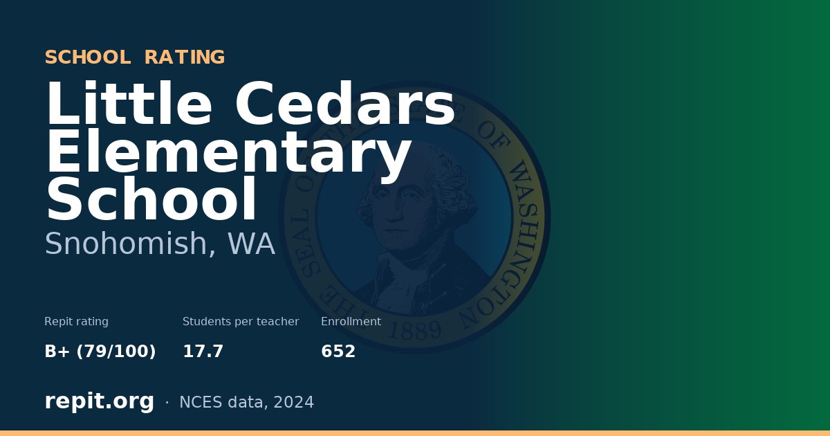 Little Cedars Elementary School, Snohomish, WA — Repit school rating B+ (79/100)