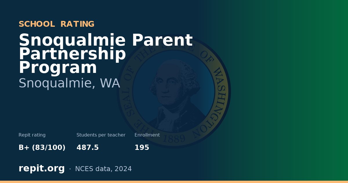 Snoqualmie Parent Partnership Program, Snoqualmie, WA — Repit school rating B+ (83/100)