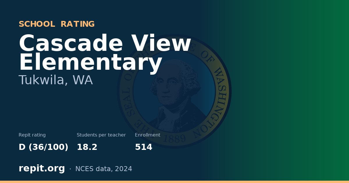 Cascade View Elementary, Tukwila, WA — Repit school rating D (36/100)