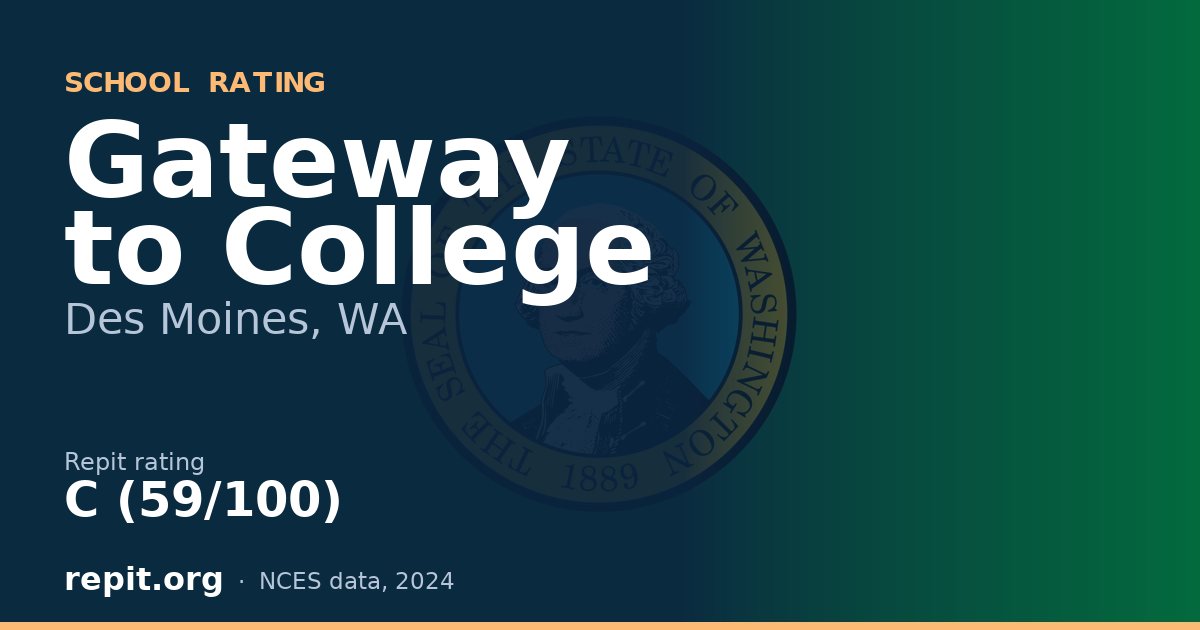 Gateway to College, Des Moines, WA — Repit school rating C (59/100)