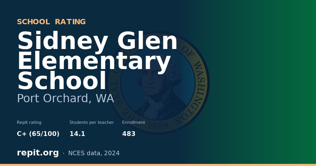 Sidney Glen Elementary School, Port Orchard, WA — Repit school rating C+ (65/100)