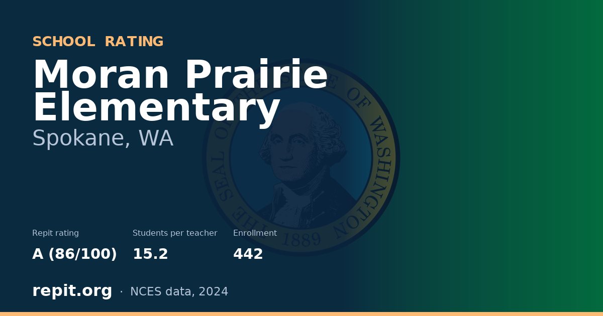 Moran Prairie Elementary, Spokane, WA — Repit school rating A (86/100)