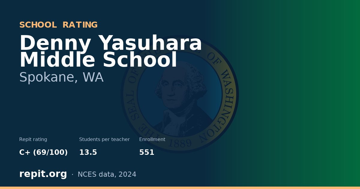 Denny Yasuhara Middle School, Spokane, WA — Repit school rating C+ (69/100)