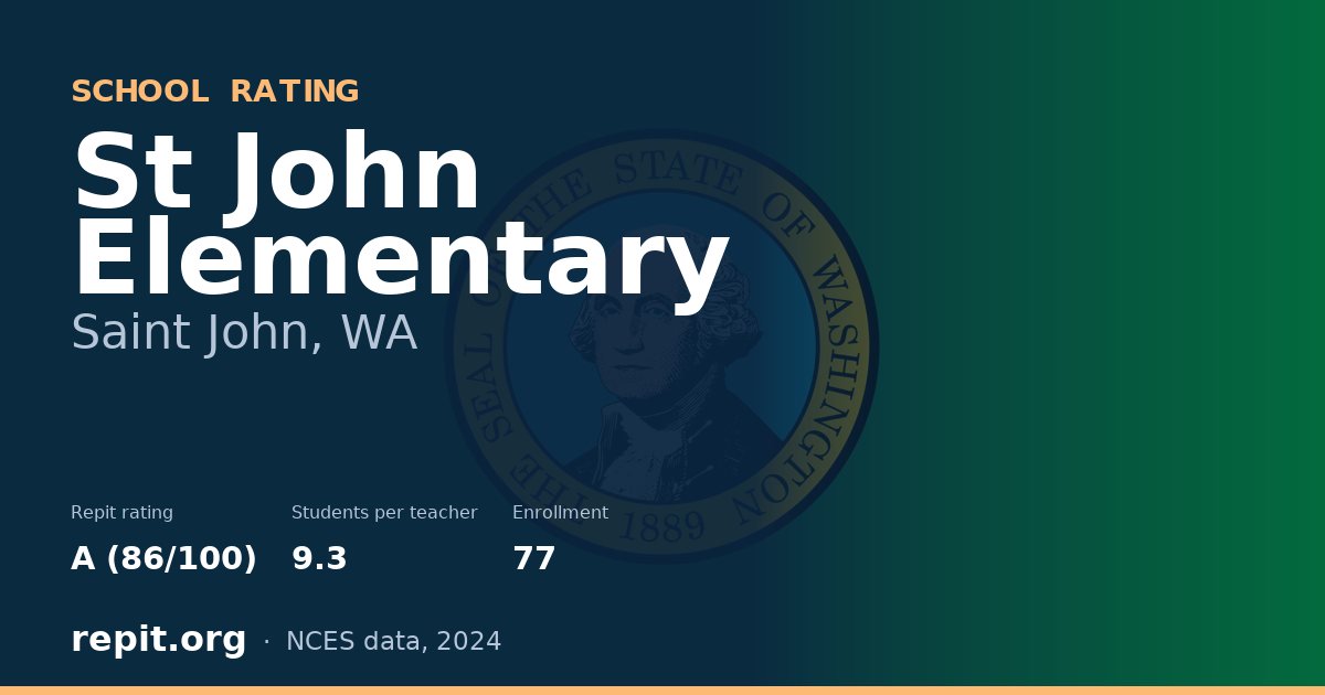St John Elementary, Saint John, WA — Repit school rating A (86/100)