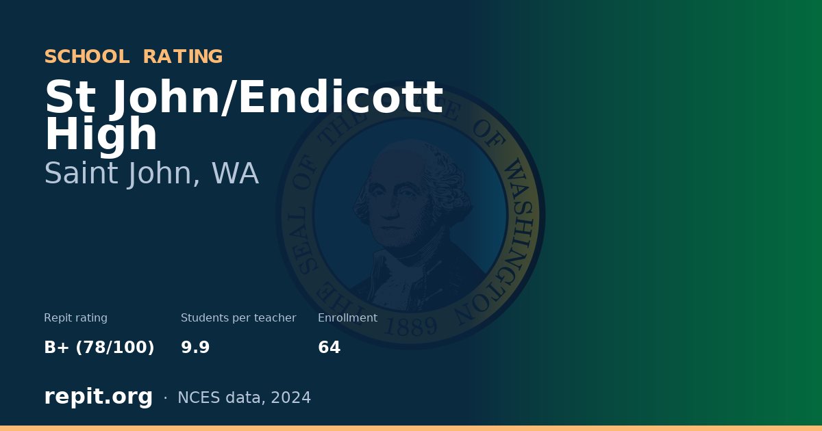 St John/Endicott High, Saint John, WA — Repit school rating B+ (78/100)