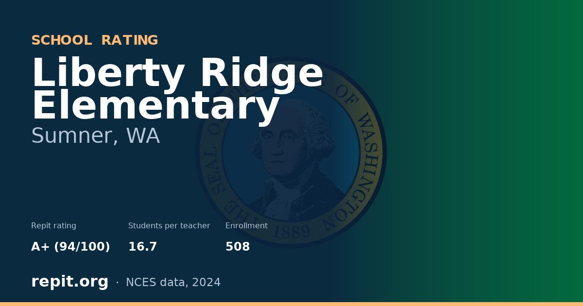 Liberty Ridge Elementary, Sumner, WA — Repit school rating A+ (94/100)