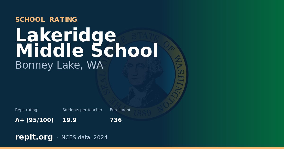 Lakeridge Middle School, Bonney Lake, WA — Repit school rating A+ (95/100)