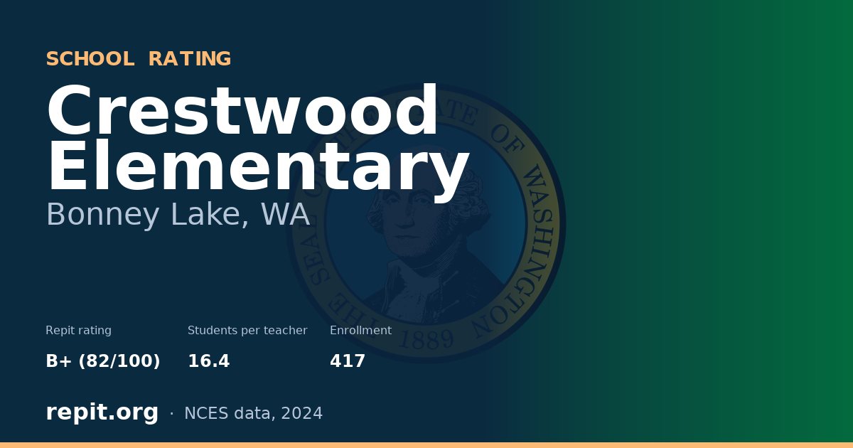 Crestwood Elementary, Bonney Lake, WA — Repit school rating B+ (82/100)