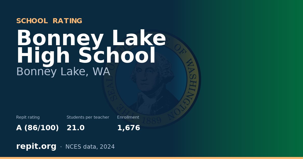 Bonney Lake High School, Bonney Lake, WA — Repit school rating A (86/100)