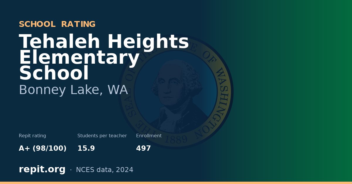 Tehaleh Heights Elementary School, Bonney Lake, WA — Repit school rating A+ (98/100)