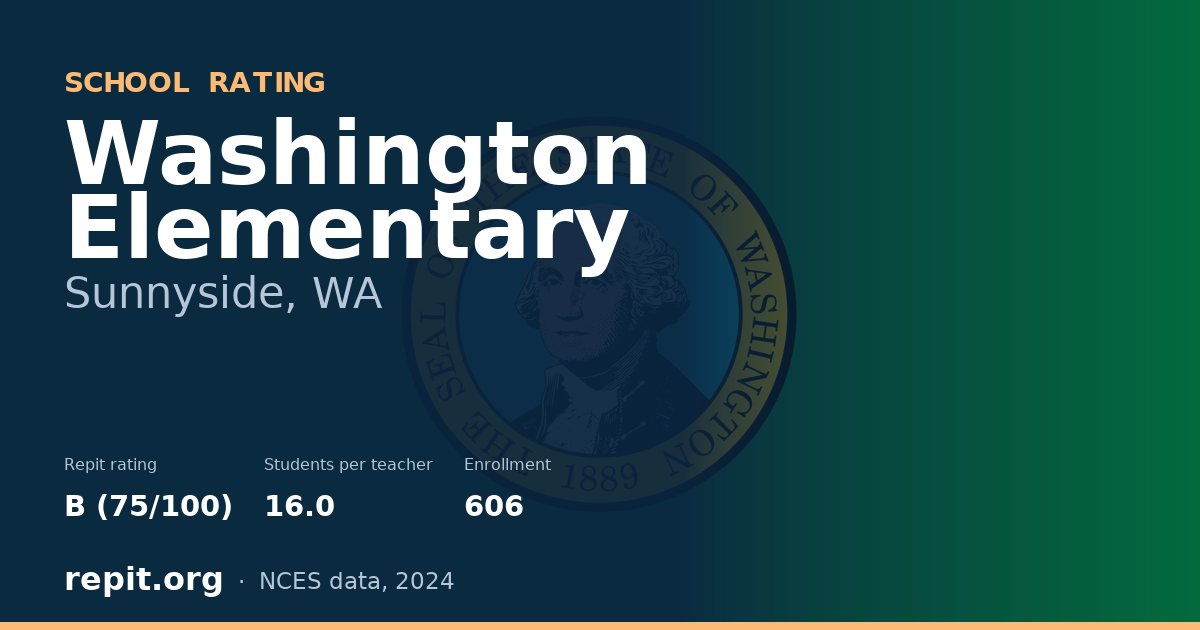 Washington Elementary, Sunnyside, WA — Repit school rating B (75/100)