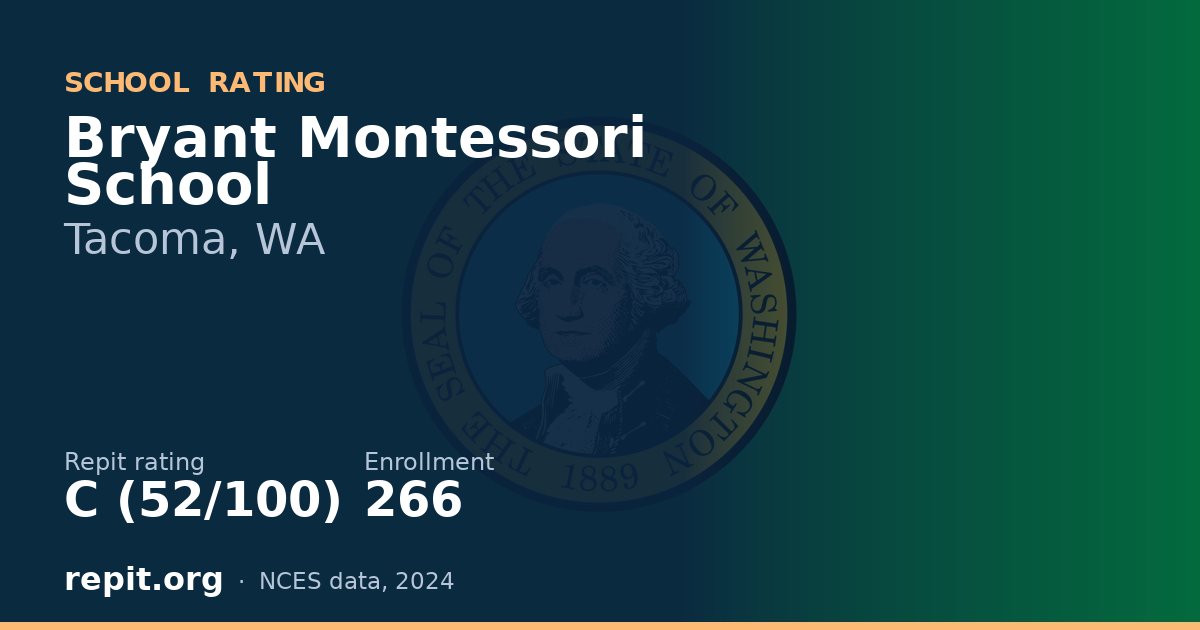 Bryant Montessori School, Tacoma, WA — Repit school rating C (52/100)