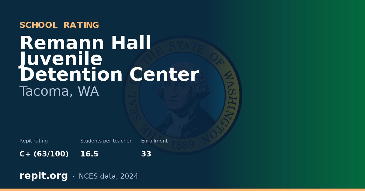 Remann Hall Juvenile Detention Center, Tacoma, WA — Repit school rating C+ (63/100)