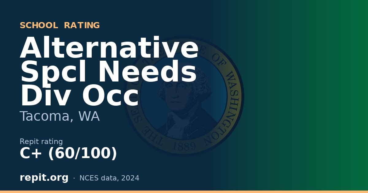 Alternative Spcl Needs Div Occ, Tacoma, WA — Repit school rating C+ (60/100)