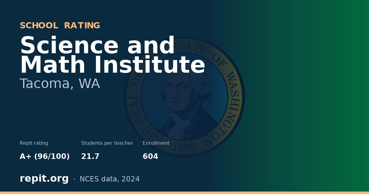 Science and Math Institute, Tacoma, WA — Repit school rating A+ (96/100)