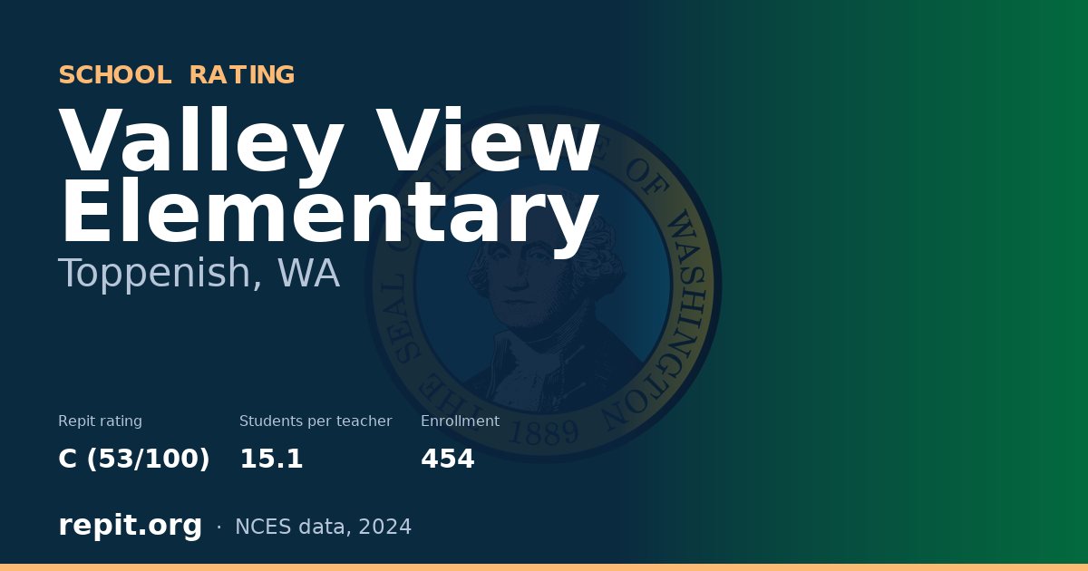 Valley View Elementary, Toppenish, WA — Repit school rating C (53/100)