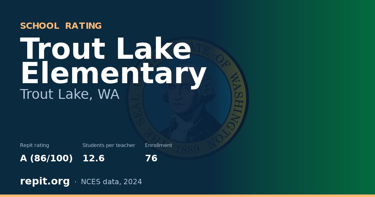 Trout Lake Elementary, Trout Lake, WA — Repit school rating A (86/100)
