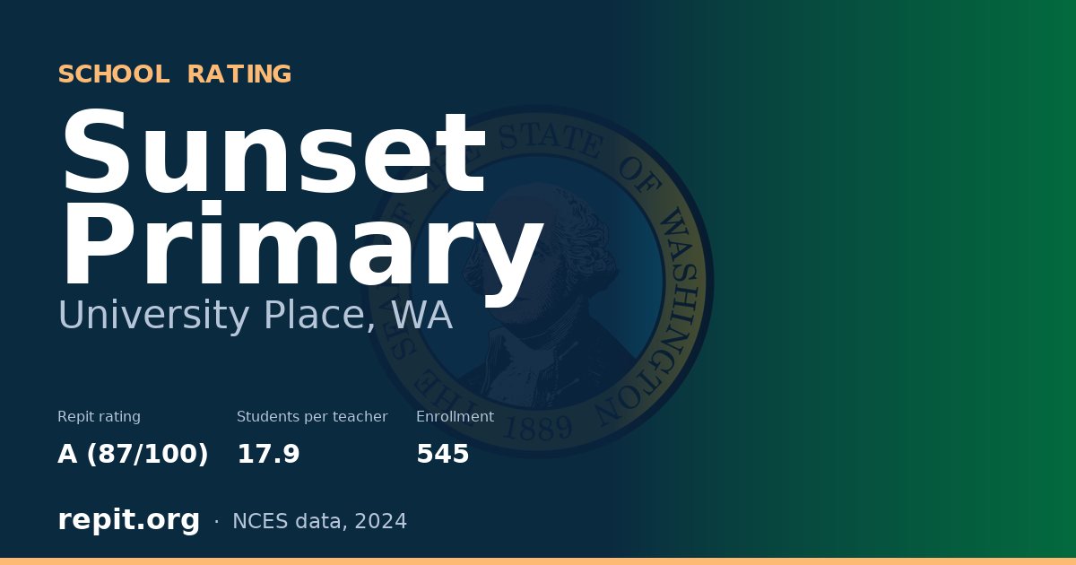 Sunset Primary, University Place, WA — Repit school rating A (87/100)