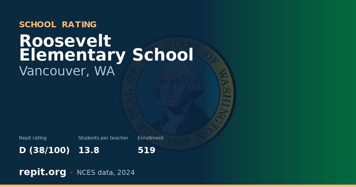 Roosevelt Elementary School, Vancouver, WA — Repit school rating D (38/100)